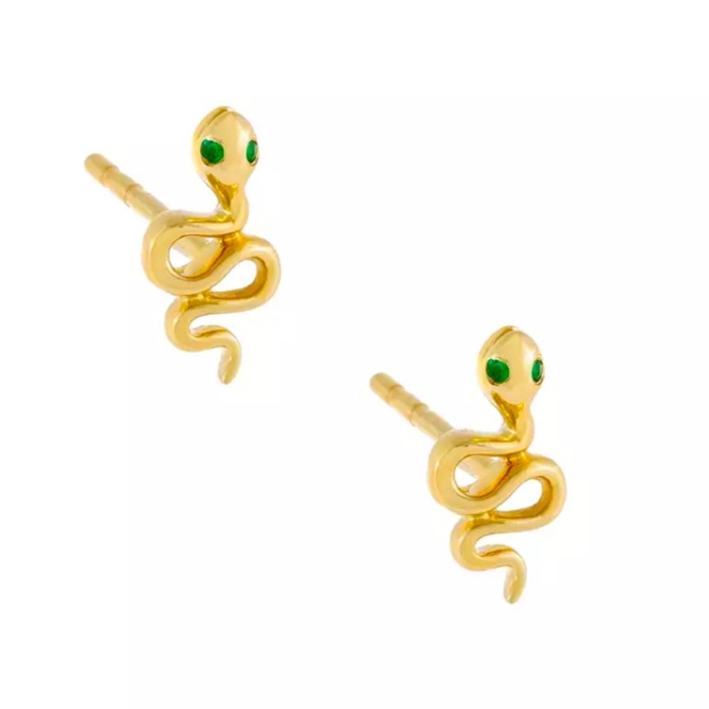 Gold Plated Snake 🐍 Earrings